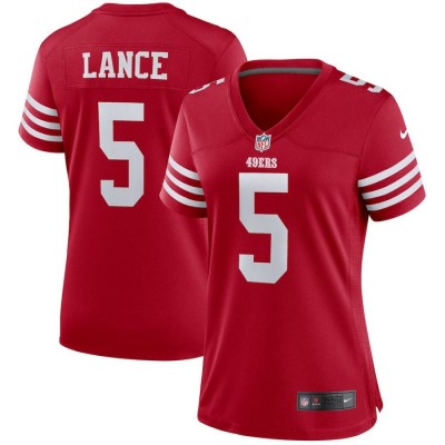 San Francisco 49ers #5 Trey Lance Scarlet Women's 2022-23 Nike NFL Game Jersey